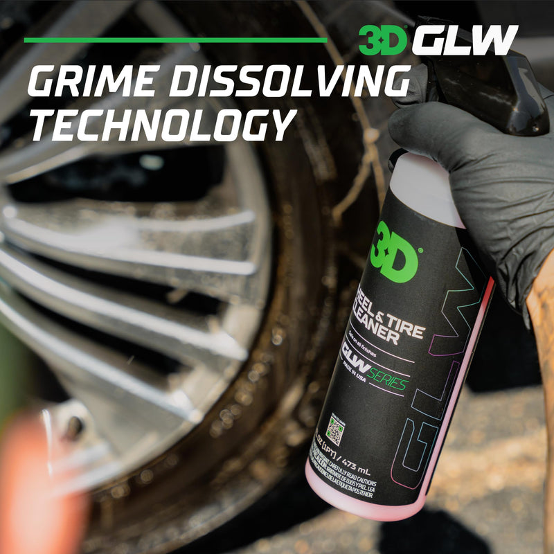 3D GLW Series Wheel & Tire Cleaner – Deep Cleaning All-in-One Formula | Removes Brake Dust, Grime, Tire Browning | Safe on All Wheels | DIY Car Detailing |16 oz 16 Fl Oz (Pack of 1)