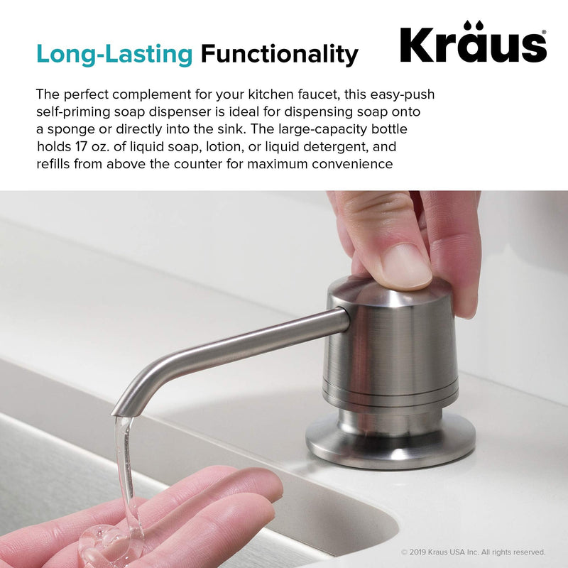 KRAUS Kitchen Soap and Lotion Dispenser in Stainless Steel, KSD-31SS