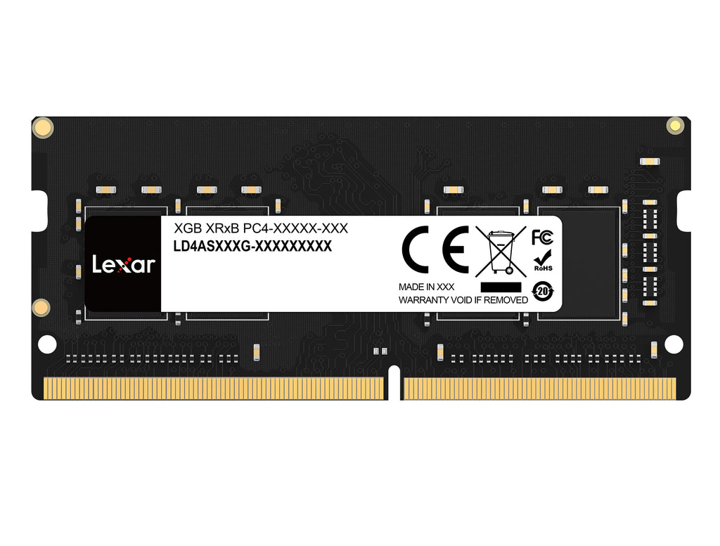 Lexar 8GB Single DDR4 SODIMM RAM 3200MT/s CL22 260-Pin Laptop Memory, Black (LD4AS008G-B3200GSST)