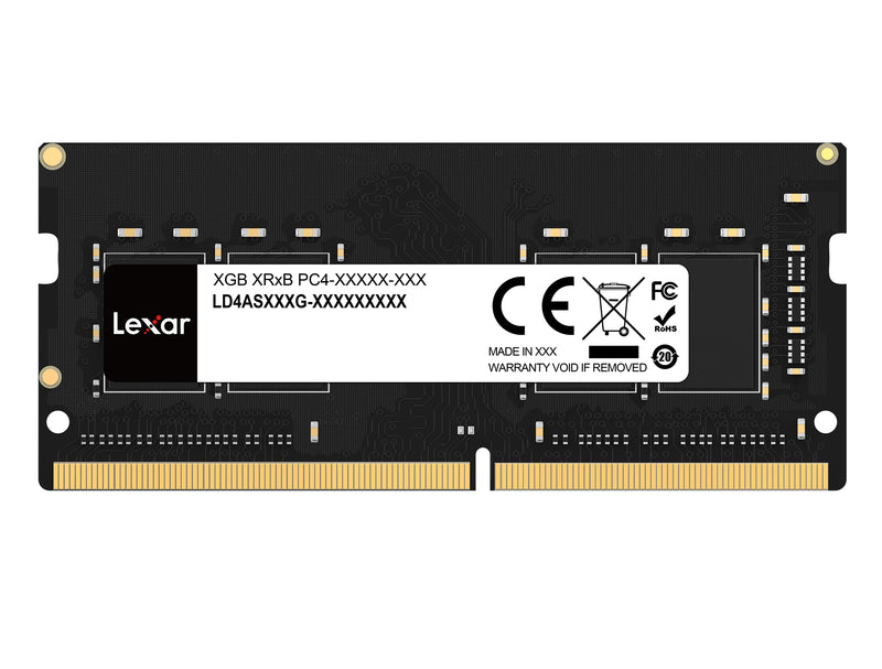 Lexar 8GB Single DDR4 SODIMM RAM 3200MT/s CL22 260-Pin Laptop Memory, Black (LD4AS008G-B3200GSST)