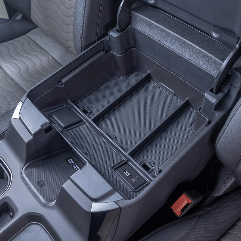 PIMCAR Full Center Console Organizer for 23-25 Chevy Silverado/GMC Sierra 1500, 22-25 Silverado/Sierra 1500 Refreshed Models, 24-25 Silverado/Sierra 2500HD 3500HD (Full Console w/Bucket Seats ONLY) 22-25 1500 Refreshed & 24-25 2500HD/3500HD Black