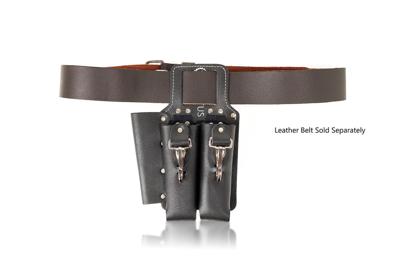 LAUTUS Leather Tool Holder with 3 Pockets for Pliers, Folding Rule, Screwdriver and Knife Snap, Fits Belts up to 2-Inch Wide