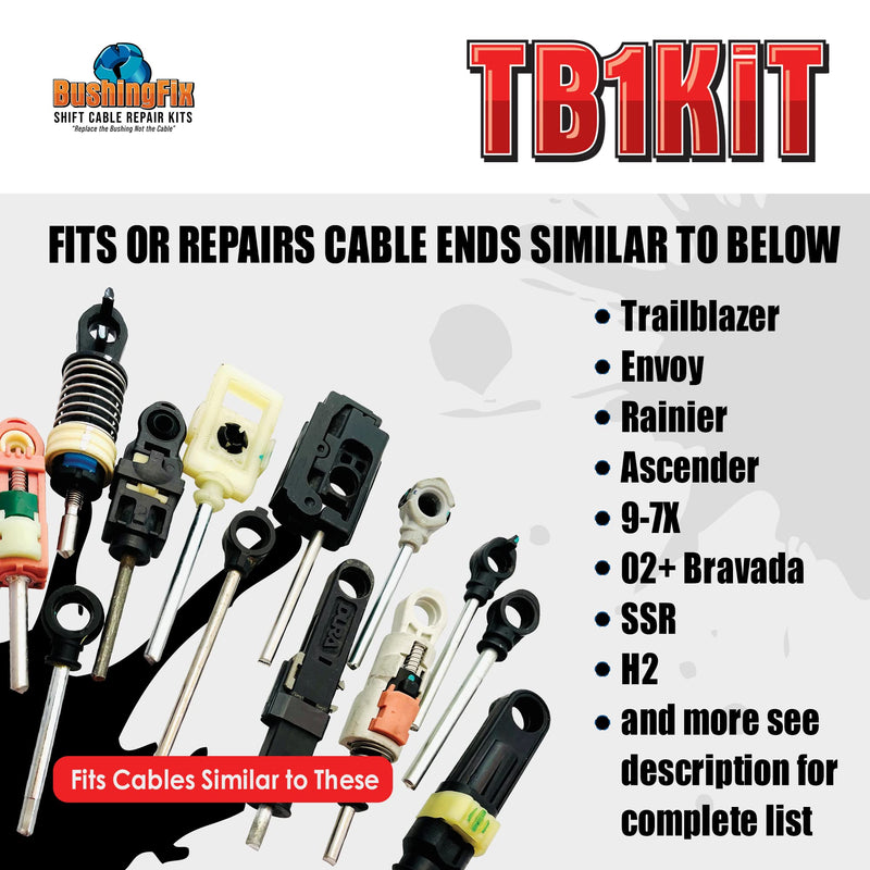 BushingFix TB1Kit - Automatic Transmission Shift Cable Bushing Repair Kit, Replacement Shifter Cable Bushing, Quality Transmission Repair Kit, Compatible with Chevrolet, Jeep, Ford and Other Brands