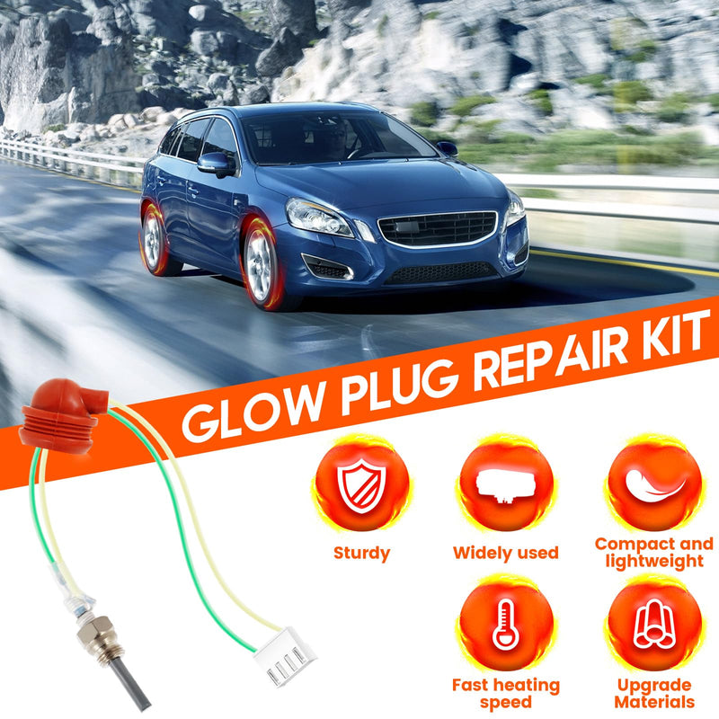 9 Pcs Glow Plug Repair Kit, 8pcs Diesel Parking Heaters 12V 2KW 5KW 8KW Glow Plug Ceramic Heater Repair Parts Glow Ignition Plug Kit Heater Accessories for Car Truck Boat(9pcs,Silver) 9pcs silver