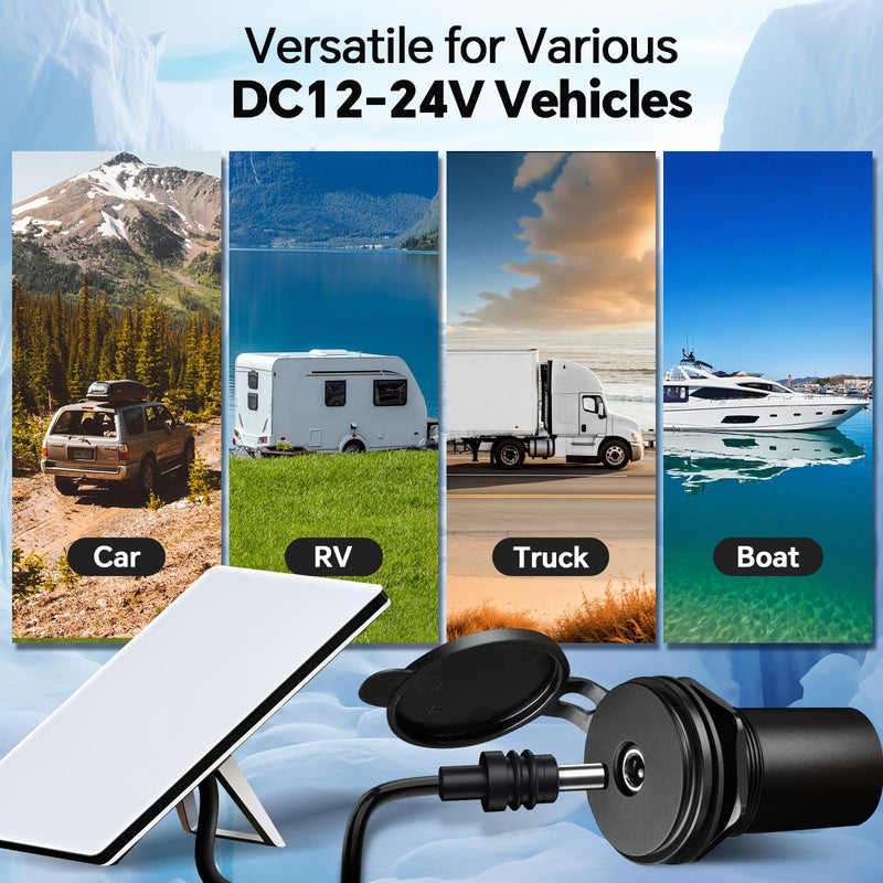 for Starlink Mini DC Boost Adapter with Waterproof Cover, 12V to 24V Step Up Converter to Power SL Mini Dish, Full Aluminum 24 Volt DC Power Supply Socket for RV Boat Trailer Car