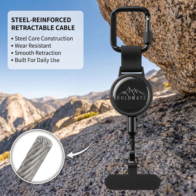 Anti-Drop Phone Lanyard with Retractable Steel Cord, Phone Tether Strap for Travel & Outdoor Use 2