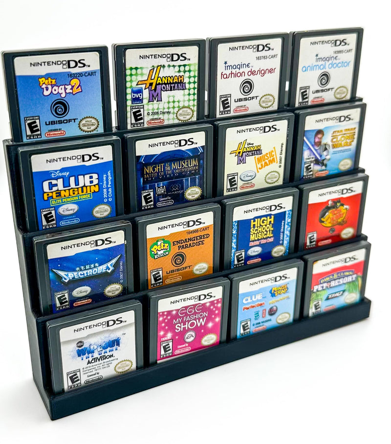 Game Display for Nintendo DS 3DS - Stepped Cartridge Holder (16 Game Holder) 16 Game Holder