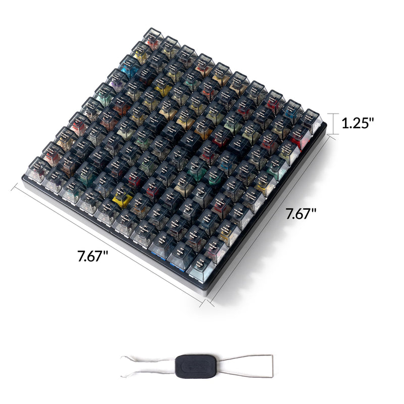 Keychron Switch Tester 100 Max Edition, 88 Mechanical & 12 Magnetic HE Switches Testing Kit with 100 Labeled Keycaps, Includes Keychron/Gateron/Kailh/Huano, Pro Mechanical Keyboard Feel