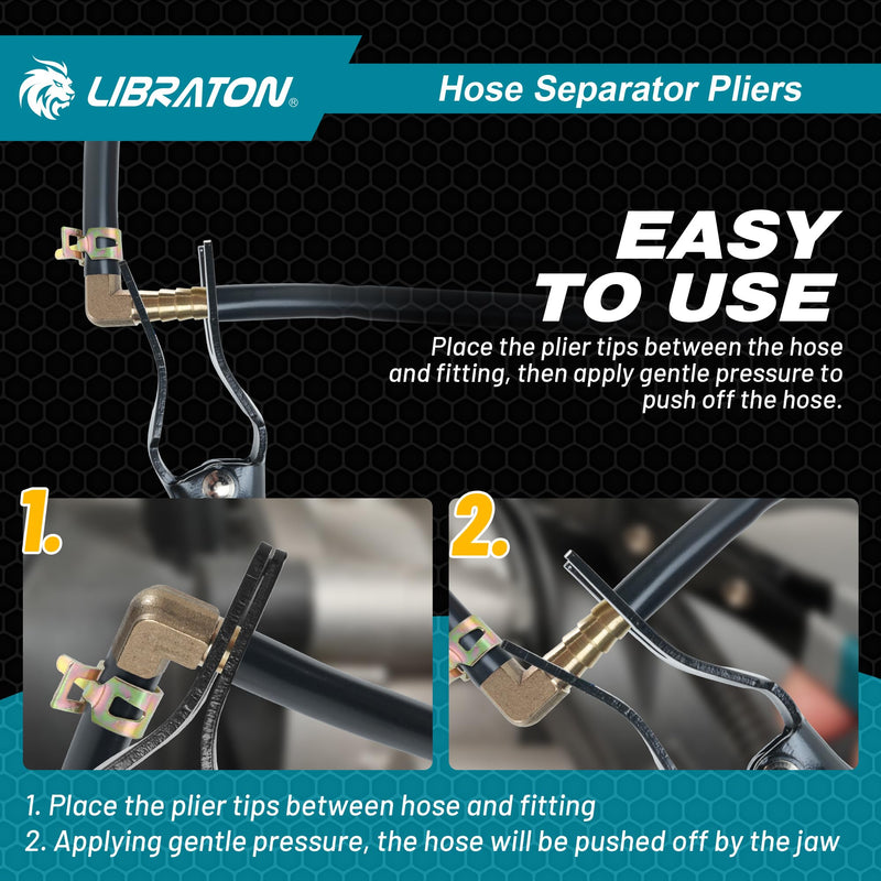 LIBRATON Hose Removal Pliers, Pipe Repairing Tool, Auto Fuel and Vacuum Line Tube Remover hose remover pliers