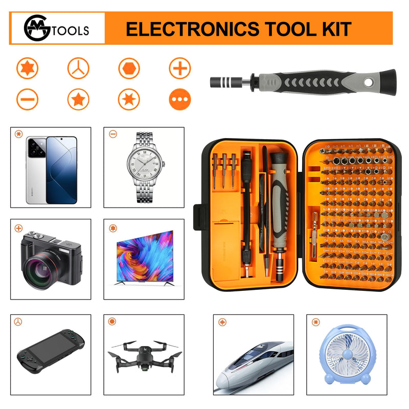 Precision Screwdriver Set, 130 in 1 Electronics Magnetic Screwdriver Set with 120 bits Repair Tool Kit for Computer, PC, Laptop, Phone, Mac, Tablet, Home DIY, Game Consoles, Glasses, Watch 130 in 1 Precision Screwdriver Set