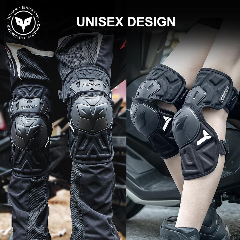 DUHAN Motorcycle Knee Pads Adjustable Motorcycle Knee Shin Guards Protector Gear for Motorcycle/MTB/Racing/Skating