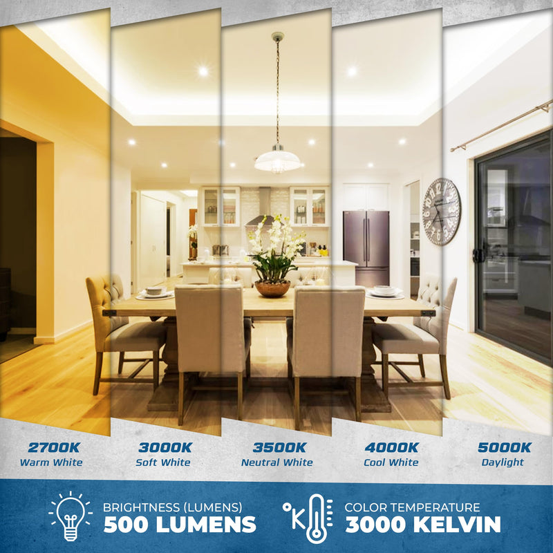 Decorative Light Bulb (6-Pack) 5.5 Watt G25 LED Filament Bulb E26 Medium Base (40W Equivalent) 3000K Warm White, 500 Lumens, Dimmable, Cut Glass Clear Decorative Light Bulbs Pack of 6