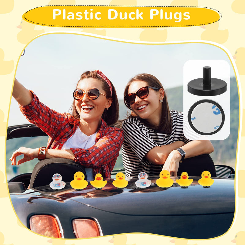 Wesiti 50 Pieces Duck Plug Rubber Duck Mount Black Plastic Holder for Fixed Display Car Dashboard Bath Accessories, Rubber Duckies Not Included