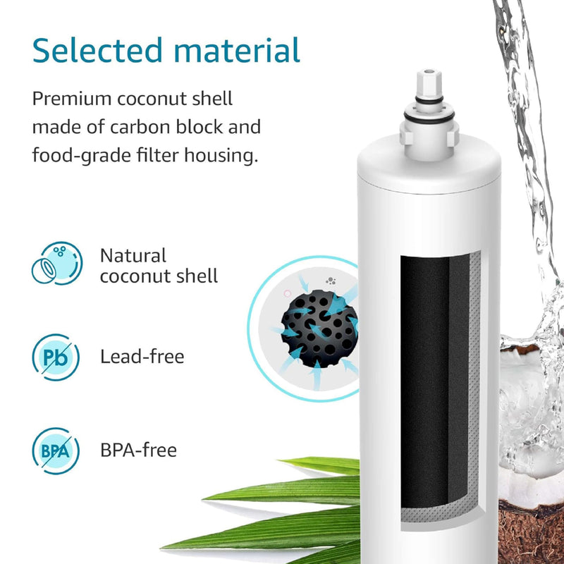 AQUA CREST FQK1R, GXULQR Under Sink Water Filter, Replacement for GE FQK1R, GXULQR, Compatible with GE GXK140TNN and GXULQK systems, NSF/ANSI 42 372, 2K Gallons, Reduces Lead, Chlorine 1