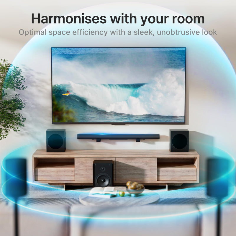 Soundbar Wall Mount,33lbs Capacity,Adjustable Depth Height from 3.5" to 6.1",Soundbar Mounts Under TV for Wall, Black