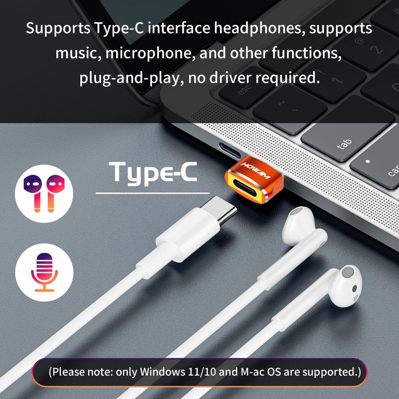 USB to USB C Adapter 2 Pack,USB C Female to A Male Charger Converter | Fast Charging and Data Transfer,for Pad Pro Phone 15/16/17 Pro Max G-alaxy Smartphone Laptop Tablet Orange