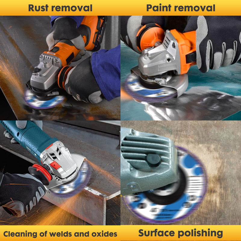 10 Pack Angle Grinder Stripping Wheel Angle Grinder Strip Disc Paint Stripper Attachments Grinder Wheel, Paint Metal Oxidation Rust Remover Stripper Tool (4-1/2'' x 7/8'') 4-1/2'' x 7/8''-10P
