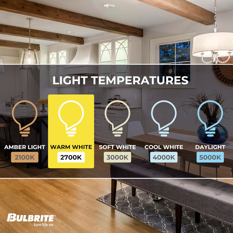 Bulbrite 8.5 Watt Dimmable Clear Filament ST18 / ST19 Medium (E26) LED Bulb - 850 Lumens, 3000K, and 90 CRI (4 Pack) 4