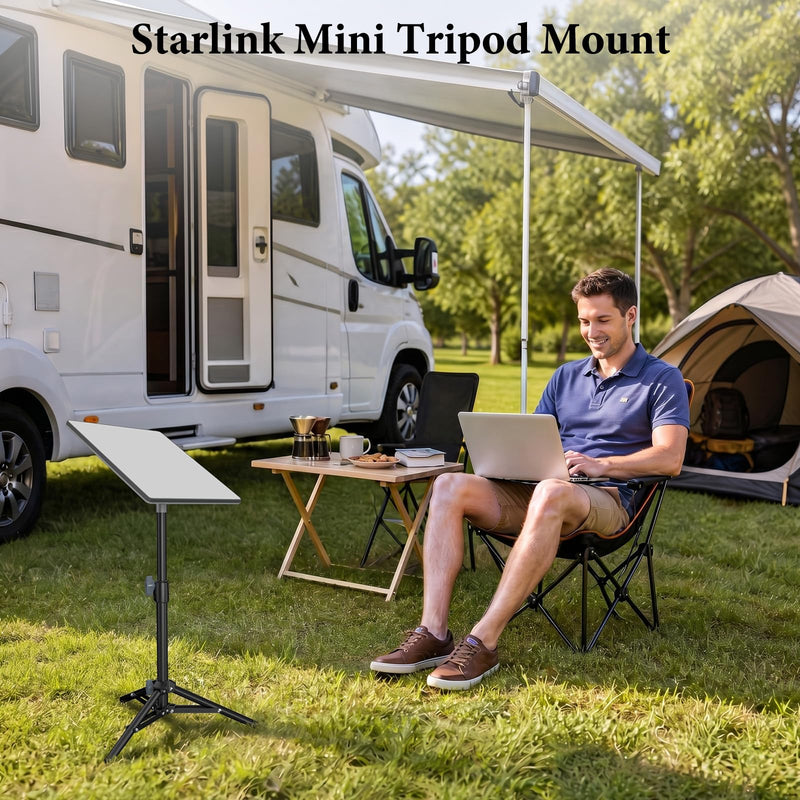 Tripod Mount with Adapter for Starlink Mini, 2 Level Adjustable Height,45-Degree Angle,Compatible with Starlink Mounting Kit,Starlink Mini Mount Adapter with Sturdy& Stability for Outdoor Camping,RV