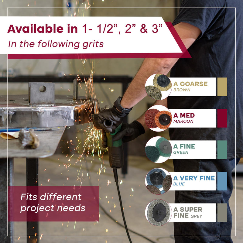 Sungold Abrasives 74914 Coarse Non Woven Surface Conditioning R-Type Quick Change Disc, 3-Inch, Brown (25/box)