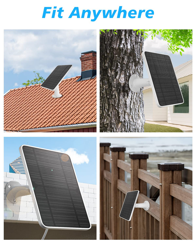 Solar Panel Charger Compatible with Arlo Pro 5S/Pro 4/Pro 3/Pro 3 Floodlight/Ultra/Ultra 2 Camera, 6V 4.5W Solar Panels Charging IP65 Weatherproof w/ 9.8ft Charging Cable Adjustable Wall Mount, 2 Pack