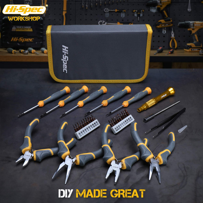  [AUSTRALIA] - Hi-Spec 32pc Electronics Repair & Opening Tool Kit Set for Laptops, Phones, Devices, Computer & Gaming Accessories. Precision Small Screwdrivers with Pentalobe Bits for iPhones & MacBooks