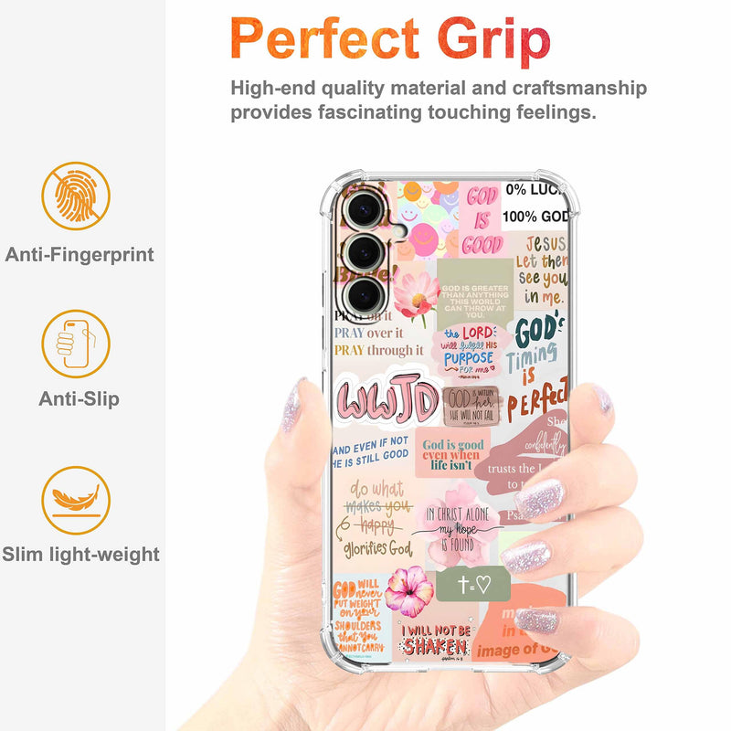 Case for Samsung Galaxy S26 with Christian Design,Jesus Bible Verse Collage,Clear Slim Soft TPU Bumper Phone Cover,6.3”(Christian,Sx26)
