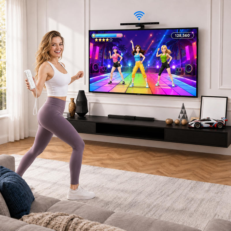 Wii Wired Sensor Bar for Wii and Wii U Console, Motion Game Accessories | Wii Motion Sensor Bar with Stand, Plug and Play, Wired Infrared Ray Sensor Bar, Wii Game Accessories