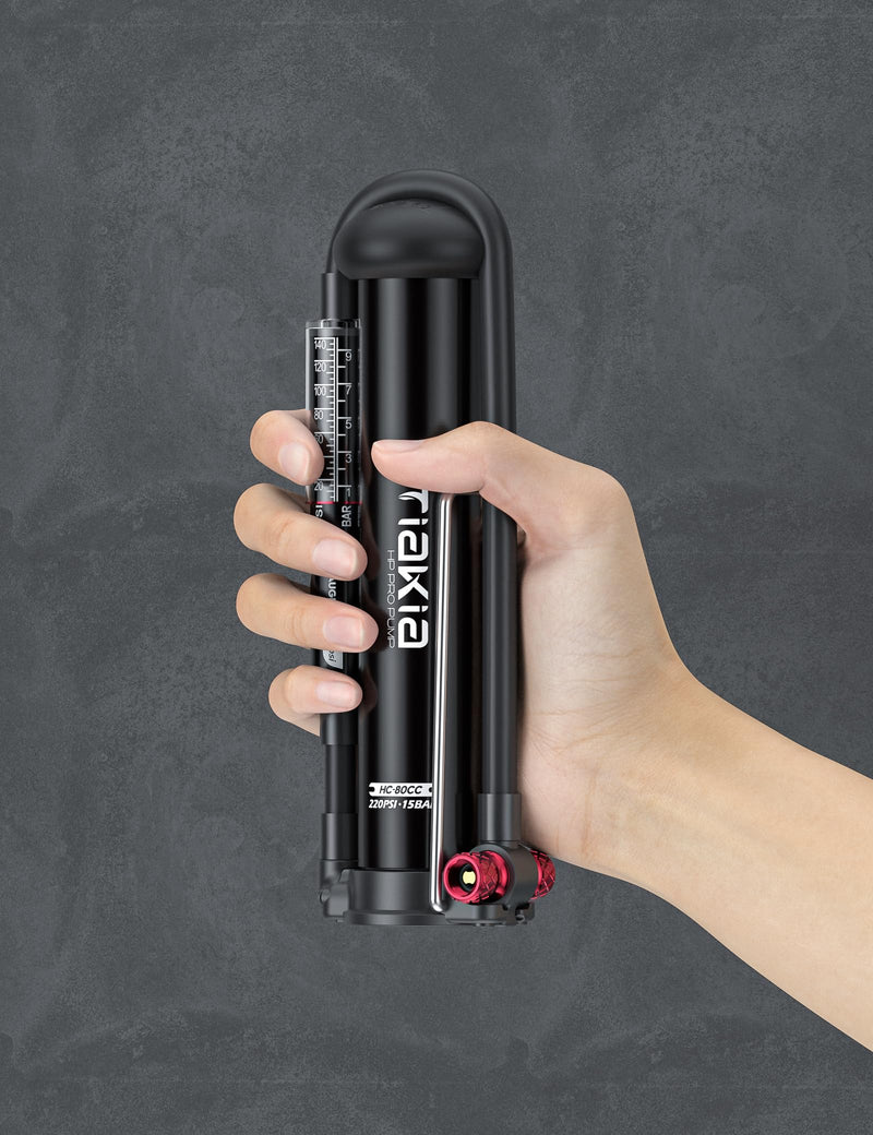 Tiakia Bike Pump with Gauge, High Pressure Bicycle Pump High Volume Portable Hand Air Pump Fit Presta, Schrader Valves Aluminum Bike Tire Pump for Mountain Road Bike, Strollers, Balls Mini Bike Pump 220PSI