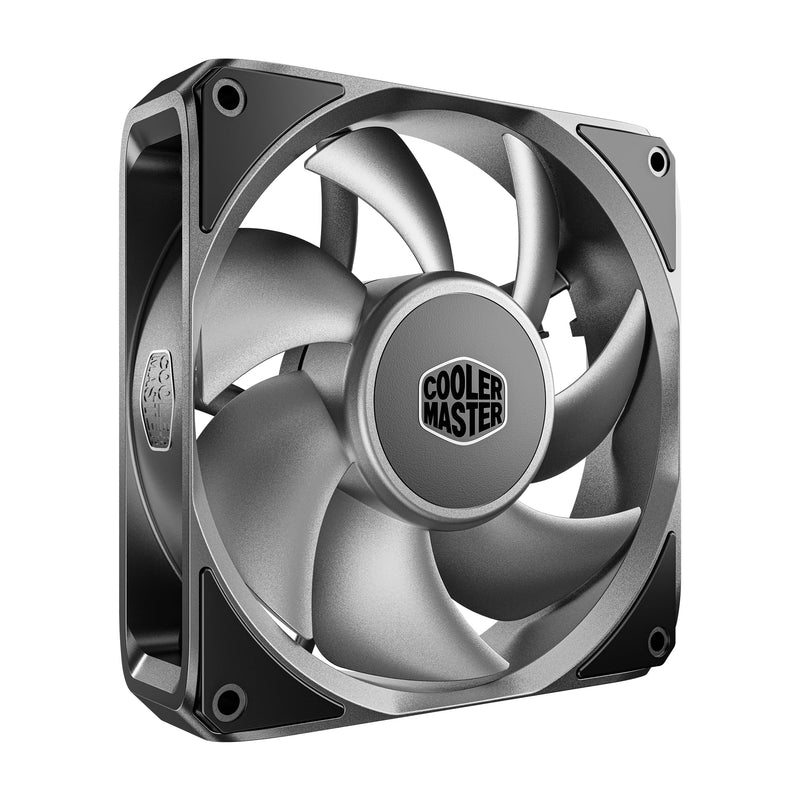 Cooler Master MasterFan A120 Case Fan, High Air Pressure, Aluminum Blades | 120mm Fan Size, High Air Pressure, Aluminum Blades, PWM Quiet Cooling, Three-Phase Motor, 0.6mm Tip Clearance, Aluminum Frame