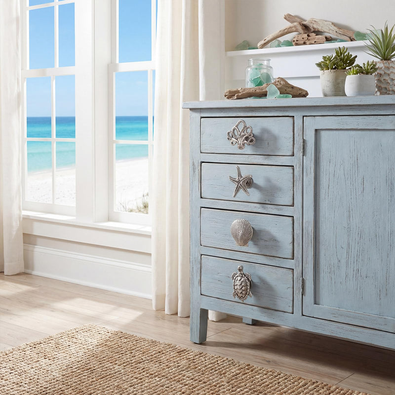 Zonon 8 Pcs Coastal Nautical Cabinet Knobs, Beach Ocean Themed Drawer Knobs, Starfish Seashell Sea Turtle Octopus Cabinet Pulls & Handle, Metal Knob for Dresser Cupboard Wardrobe (Pewter) Pewter Vintage