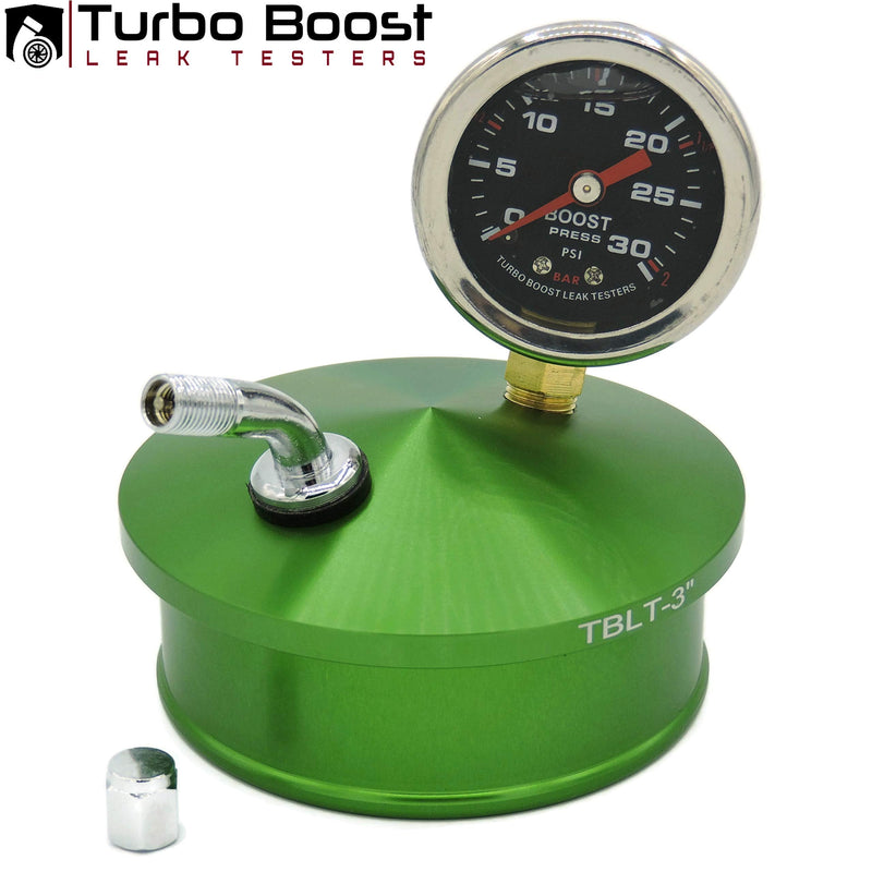 Turbo Boost Leak Testers 3" inch - 6061 Billet Aluminum - 30 PSI - Intake Charge Pipe Pressure Check - Includes Both Tire and 1/4" Air Fititng