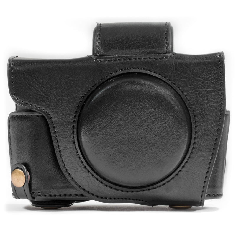 MegaGear Ever Ready Camera Case, Bag for Canon PowerShot G5 X G5X Digital Camera (Black, PU Leather) (MG688) One Size Black