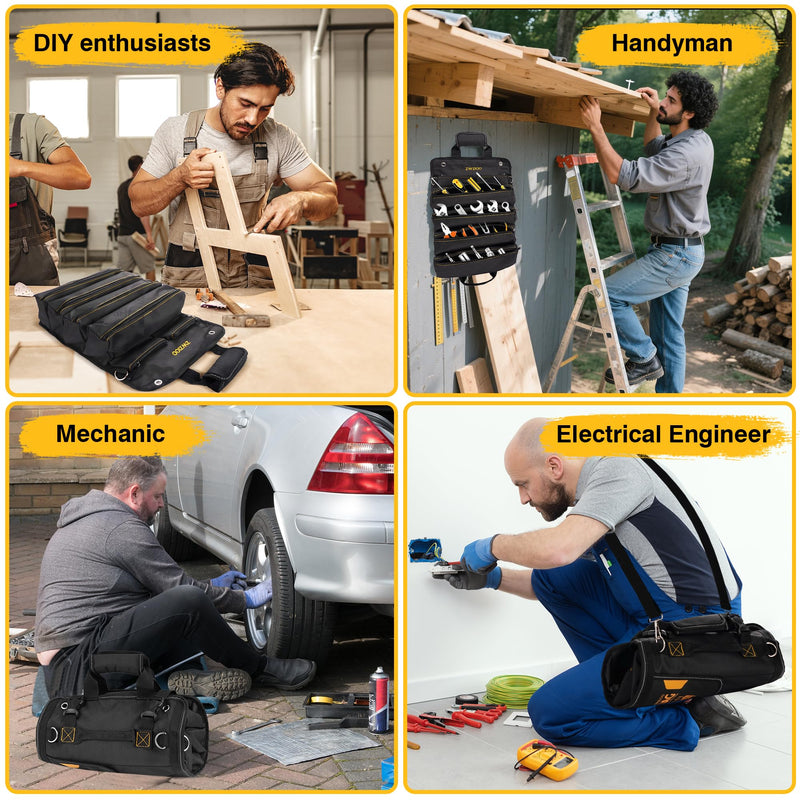 Fathers Day Gift for Husband Dad Men, Tool Bag Roll Up, Fathers Day Gift from Daughter Wife Son, Anniversary Birthday Gifts for Men Him, Portable Tool Storage for Mechanic Welding Electrician