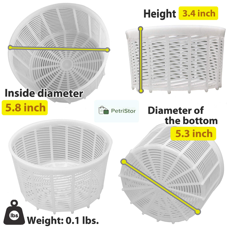 6 pcs Soft Cheese Mold for Cheese Making 1.25QT - Small Cheese Mold - Homemade Cheese Making Supplies - Cream Cheese Form Mold - Molde Para Queso Fresco Casero - Feta Ricotta Cheese Making Basket