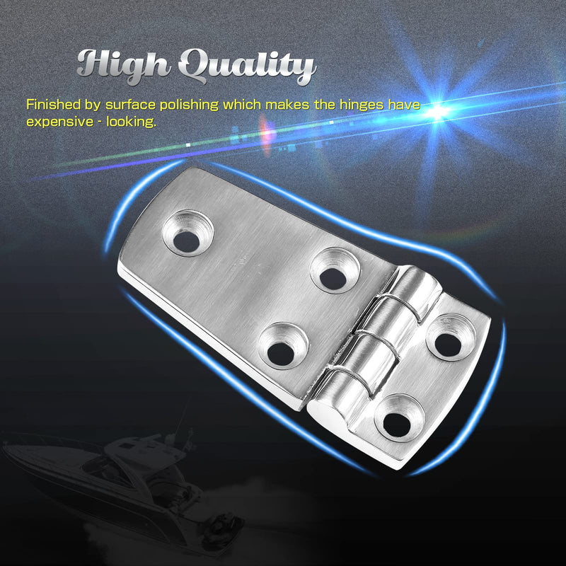 AMYSPORTS Hardware Mount Door Hinge Stainless Heavy Duty Boat Hinge Steel Cabinet Deck Stainless Hinge Marine Garage SUS316 1.51 inch x 2.8 inch 2pcs