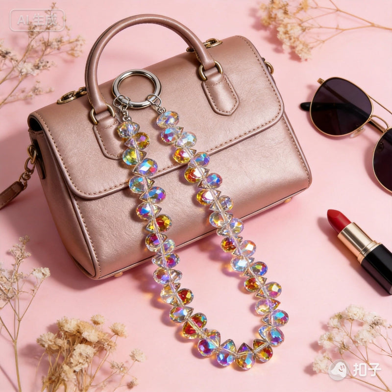 2PCS Droplet Crystals Beaded Phone Wrist Strap, Cellphone Lanyard Chain, Phone Charm Chain Keychain Beaded Cellphone Lanyard for Women