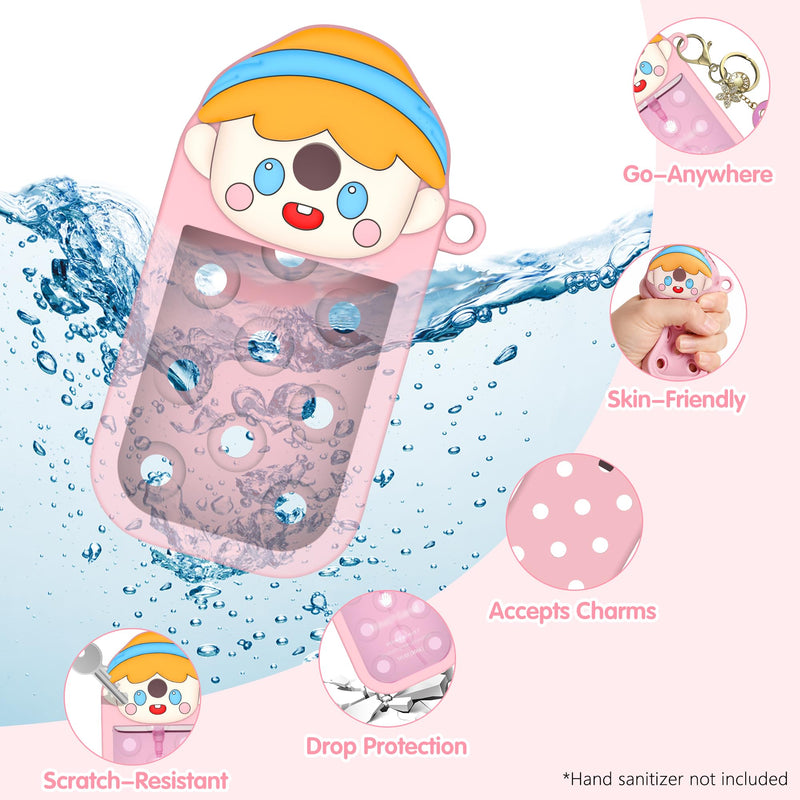 Silicone Case for Touchland Hand Sanitizer 1OZ | Compatible with Touchland Case w/ Keychain & Charm Holes, Cute Portable Travel Holder for Touch land Accessories