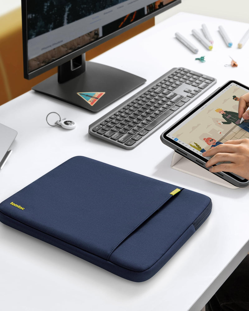 tomtoc 360 Protective Tablet Sleeve for iPad Pro 13-inch (M4), iPad Air 13-inch (M2) 2024, iPad Pro 12.9-in (6th/5th/4th/3rd Generation) with Magic Keyboard, Water-Resistant iPad Case Bag Navy Blue 13-inch for iPad Pro/Air