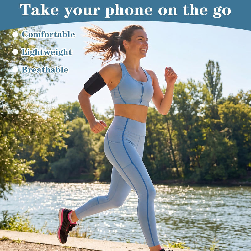 Running Phone Armband, Size M Phone Arm Bands for Running,Larger Storage Universal Armband Cell Phones Holder to 8 to 12 inch for Runnings,Cycling,Hiking,Biking,Gym