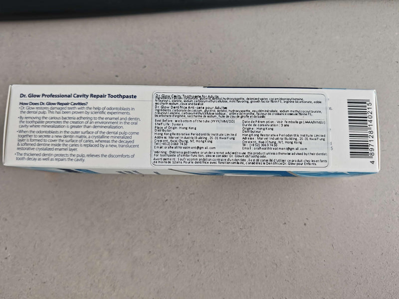 Dr. Glow Adult Cavity Repair Toothpaste, Cavity Reversing Hydroxyapatite Toothpaste, Cavity Filler for Tooth Remineralization, Tooth Decay Treatment Repair, Enamel Repair Cavity Remover, 3.52oz X 2 3.52 Ounce (Pack of 2)