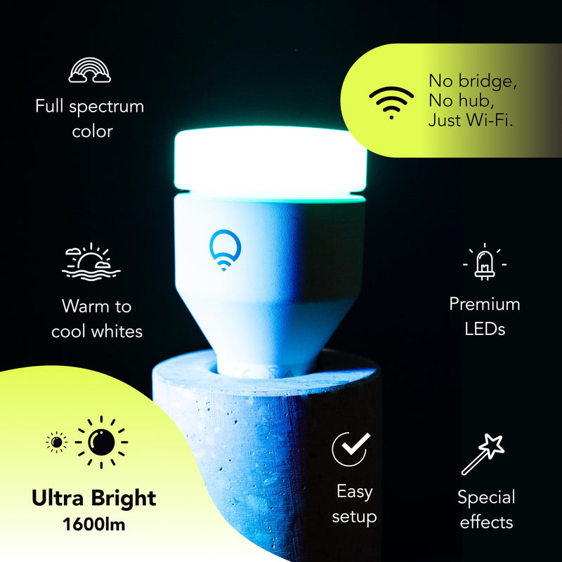 LIFX Supercolor A21 Smart Light Bulb, 1600 Lumens 100W Equivalent, Color Changing RGB + Tunable White, Dimmable E26, Matter Compatible, Works with Apple HomeKit, Alexa & Google Home, No Hub Required