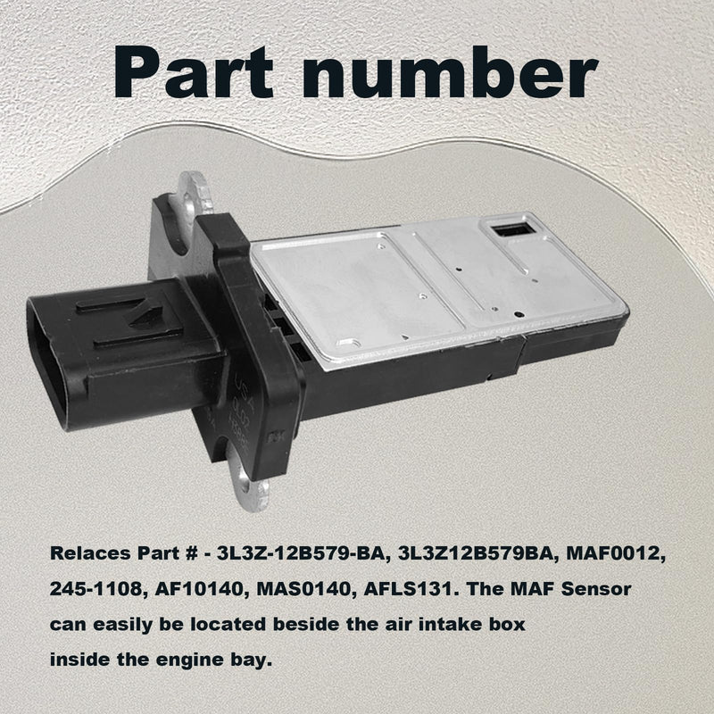 Mass Air Flow Sensor MAF Sensor 3L3Z-12B579-BA MAF0012 Compatible with Ford Escape Expedition Explorer F150 F250 F350 Lincoln MKX MKZ Navigator Town Car Mercury Mariner Mountaineer