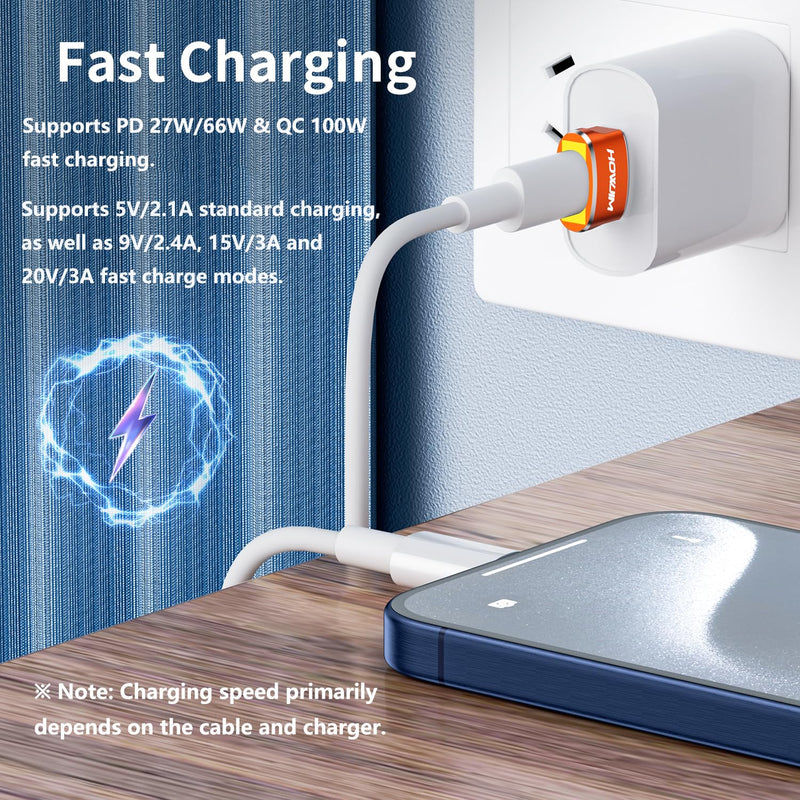 USB to USB C Adapter 2 Pack,USB C Female to A Male Charger Converter | Fast Charging and Data Transfer,for Pad Pro Phone 15/16/17 Pro Max G-alaxy Smartphone Laptop Tablet Orange