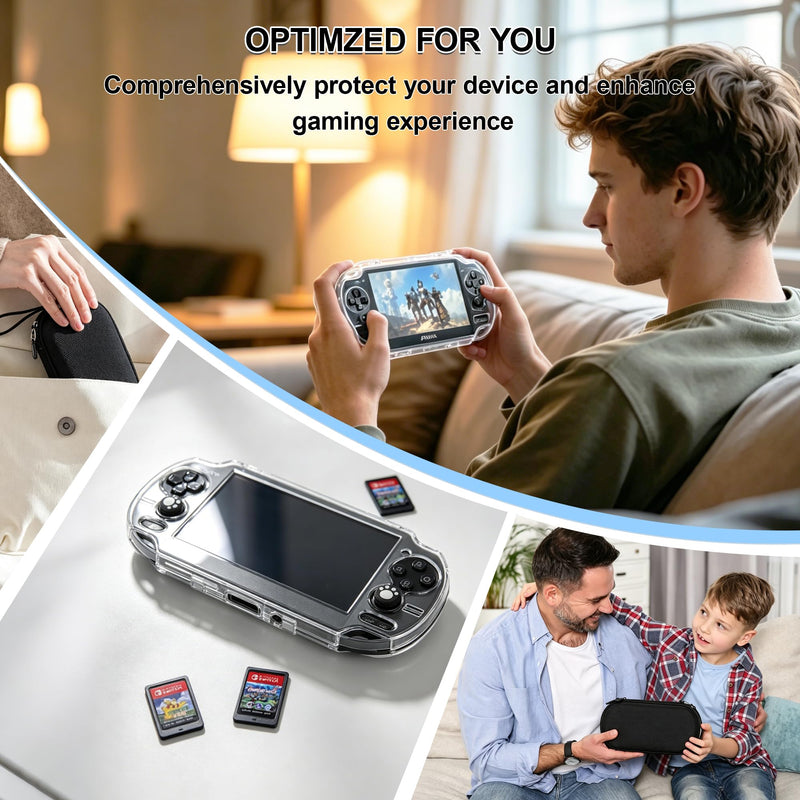 Accessories Kit for PS Vita 2000, Carrying Case for PSV Slim, Protective Case, Front and Back Screen Protectors, and 6Pcs Thumb Grip Caps for PS Vita Slim