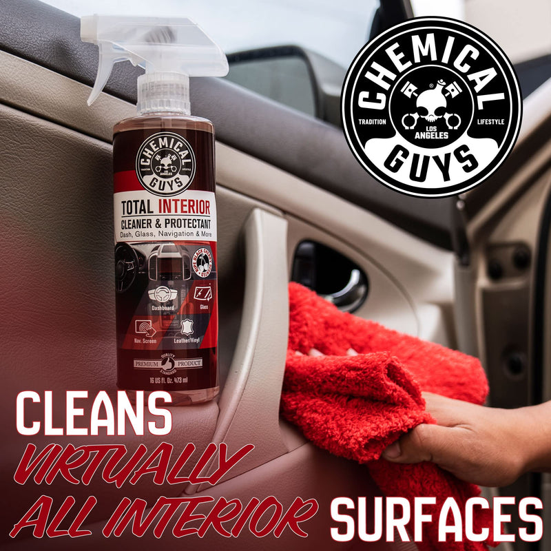 Chemical Guys SPI22516 Total Interior Cleaner & Protectant (Safe on Dash, Leather, Vinyl, Plastics, Trim, Glass, Fabric & More), 16 Fl Oz (Pack of 1) (Black Cherry Scent) 16 Fl Oz (Pack of 1) Black Cherry