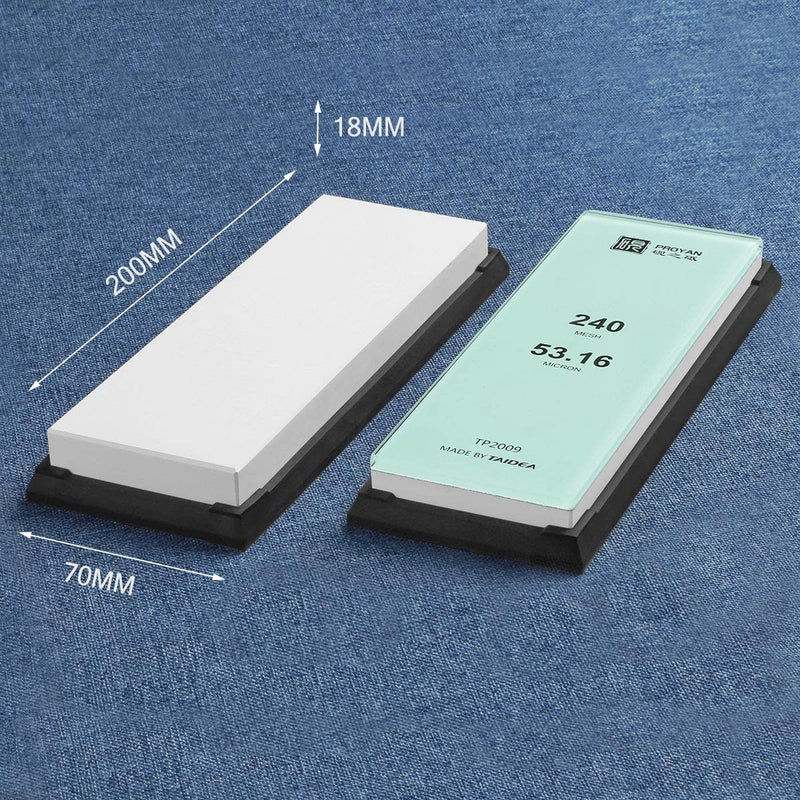 Glass Sharpening Stone with Non-slip Rubber Base, Professional Whetstone, Glass Stone 10,000 Grit SET-D