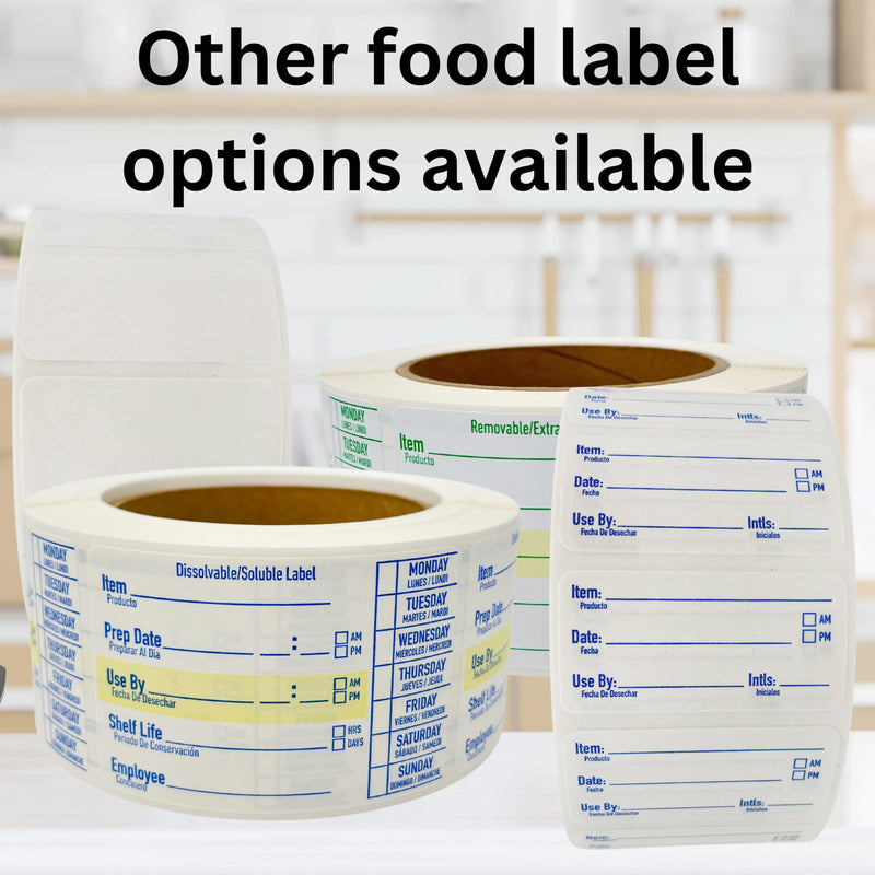 2x1 Dissolvable Food Labels, 1000 Label Stickers, Bottle Labels for Storage Bins, Sticker Labels for Food containers, (1000, Black)