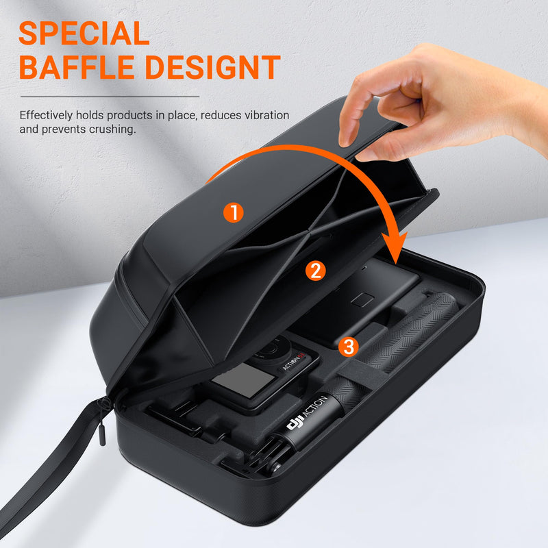 Carrying Bag for DJI Osmo Action 4/5 Pro, PU Storage Protective Bag | for DJI Osmo Action 4/5 Pro Adventure Combo Accessories, Protective PU Storage Accessories Action 5 pro