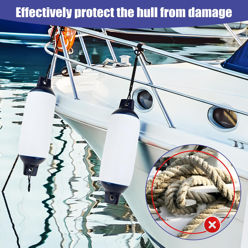 Boat Dock Line Chafe Guard (2 Pack) - Heavy-Duty PVC Marine Rope Protector, Universal Fit for 3/8" to 5/8" 1